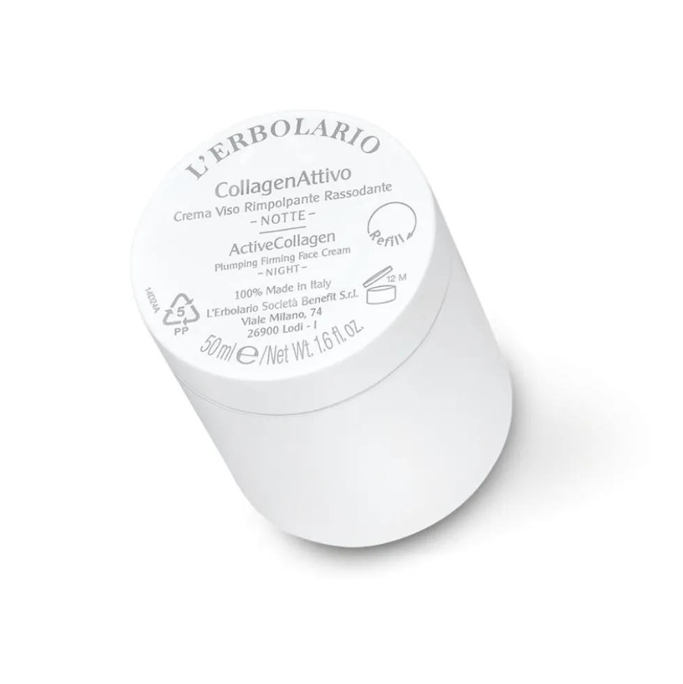 L'Erbolario CollagenAttivo - Crema Viso Notte Rimpolpante Rassodante Ricarica, 50ml
