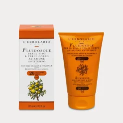 L'Erbolario FluidoSole SPF20 Viso e Corpo Crema Solare Anti-tempo, 125 ml