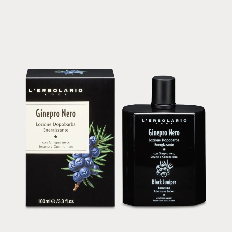 L'Erbolario Ginepro Nero - Lozione dopobarba energizzante e lenitiva post rasatura, 100 ml