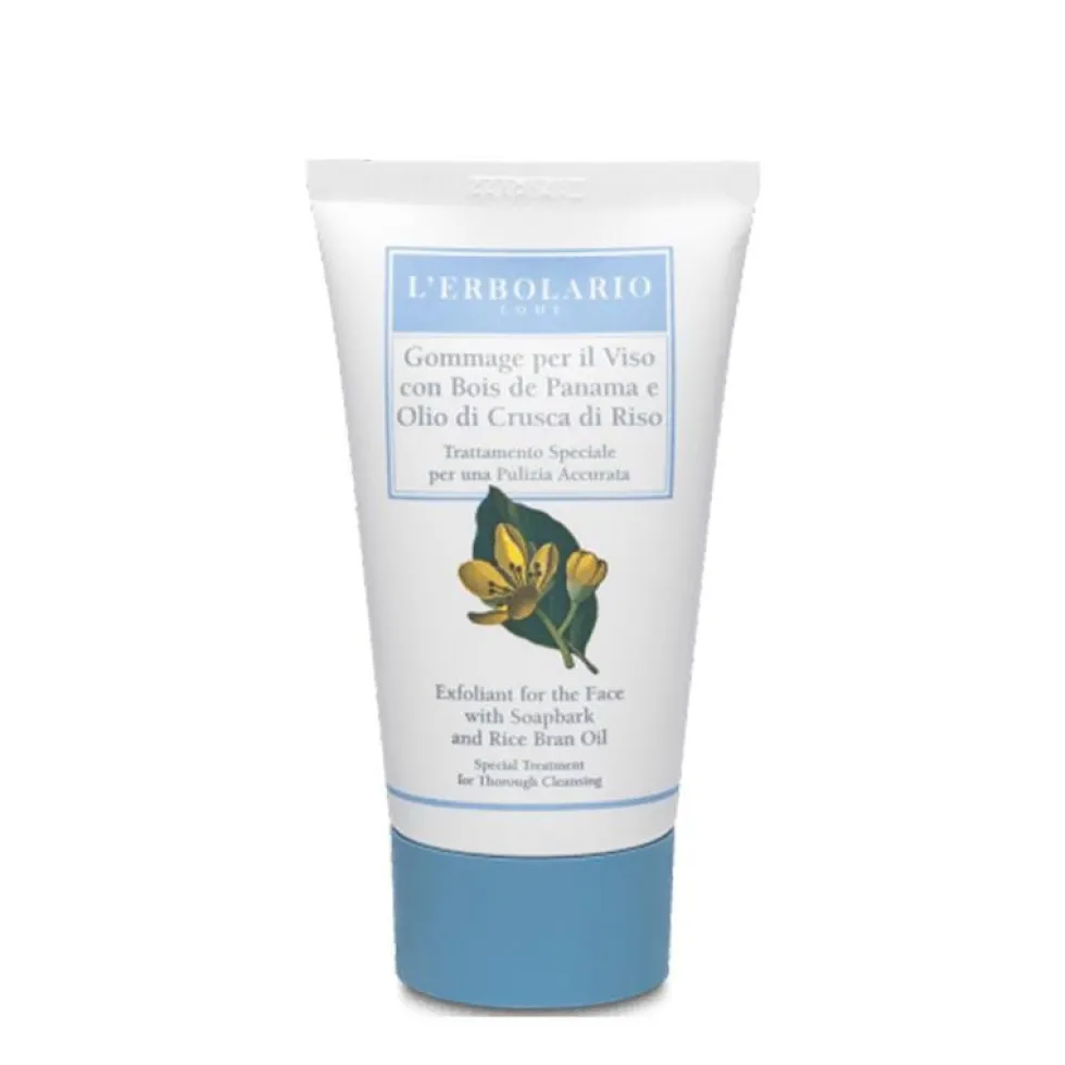 L'Erbolario Gommage viso al legno di Panama - Crema esfoliante per la pulizia profonda, 75 ml