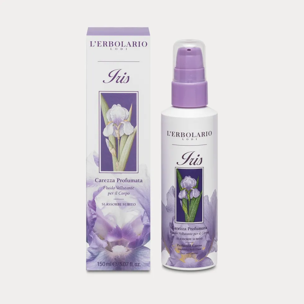 L'Erbolario Iris Carezza Profumata - Fluido vellutante per l'idratazione del corpo, 150 ml