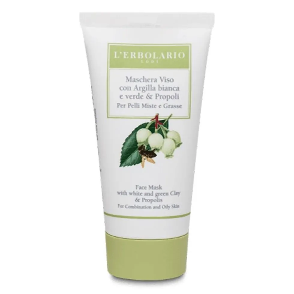L'Erbolario Maschera Viso All'Argilla E Alla Propoli Pelli Miste E Grasse, 50ml