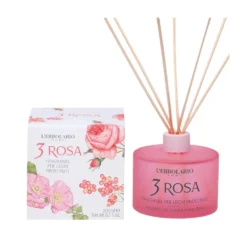 L'Erbolario 3 Rosa Fragranza per Legni Profumati Profumatore Ambienti, 200ml