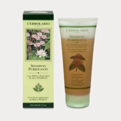 L'Erbolario Shampoo purificante alla menta Detergente antiossidante per capelli grassi, 200 ml