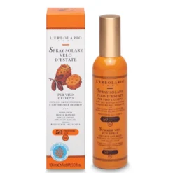 L'Erbolario Solari - Spray Solare Velo d'Estate SPF50 Viso e Corpo, 100ml