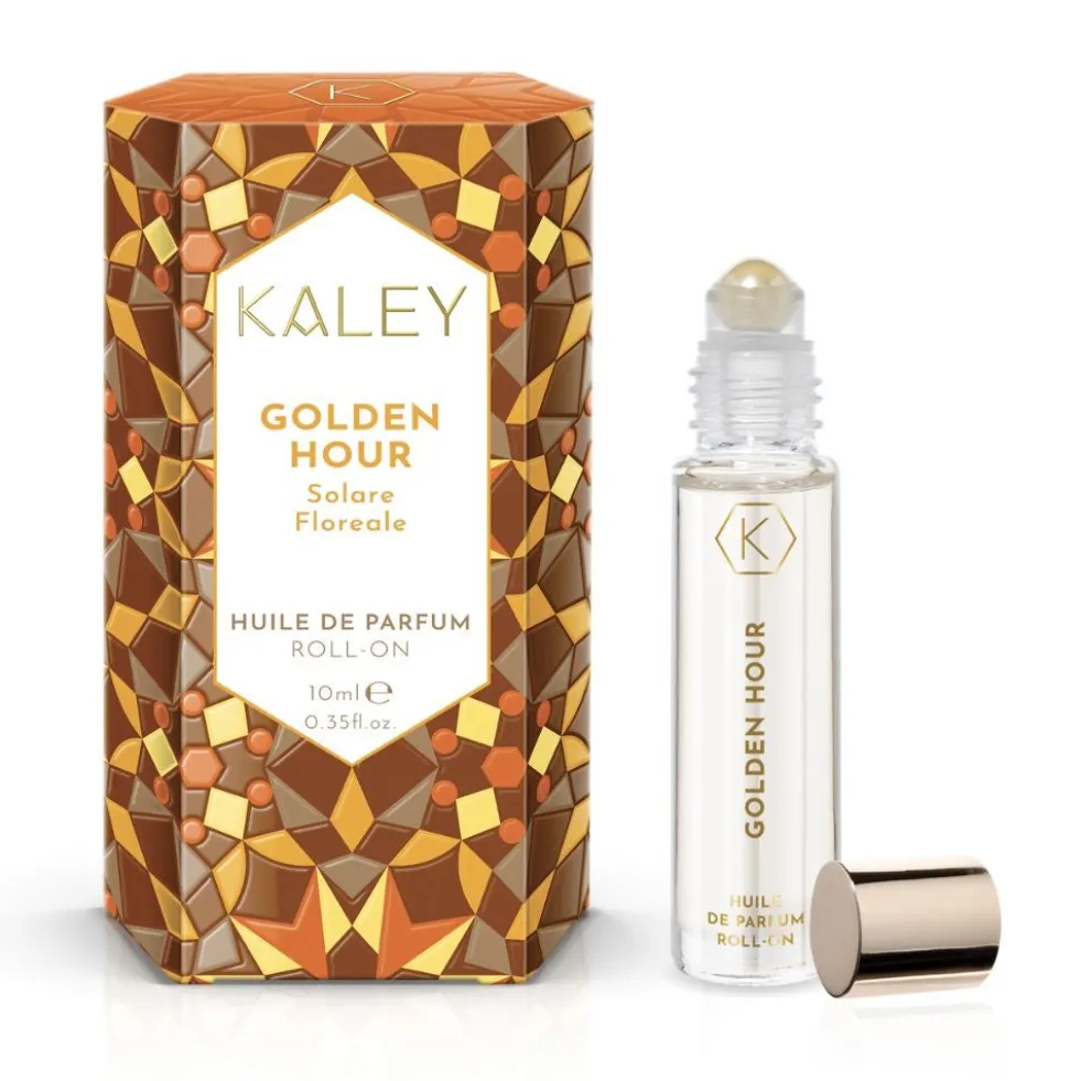 L'Erboristica Kaley Golden Hour - Profumo roll-on in olio senza alcol a lunga durata, 10 ml