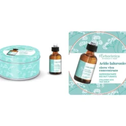 L'Erboristica Kit acido ialuronico - Siero viso antietà e idratante, 15 ml con spugnetta