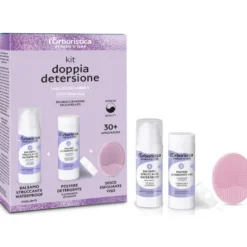 L'Erboristica Kit Doppia Detersione - Kit detergente e struccante per il viso, 30 ml e 10 g