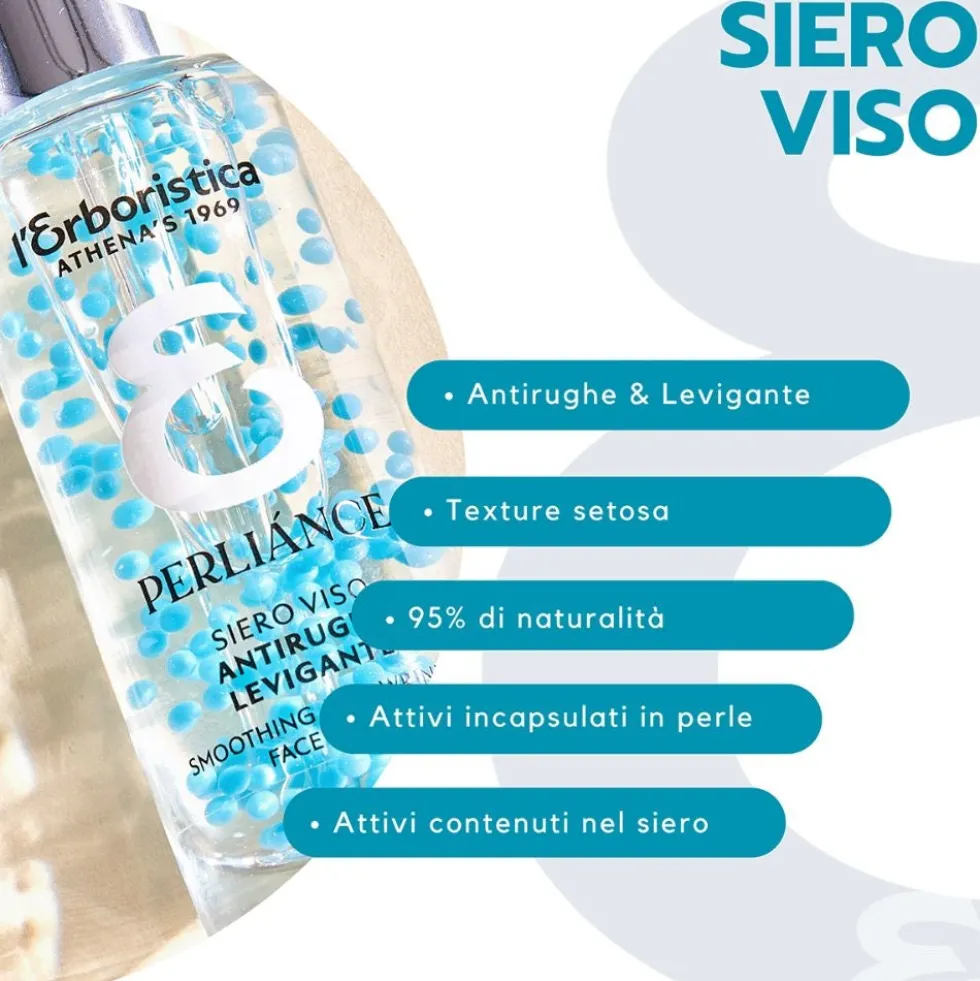 L'Erboristica Perliance - Siero Viso Antirughe Levigante Coenzima Q10 + Argireline, 30ml