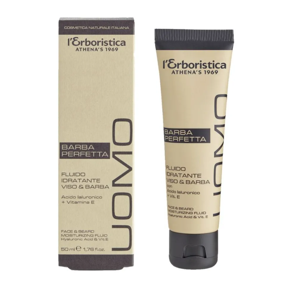 L'Erboristica Uomo - Fluido Idratante Viso e Barba, 50ml