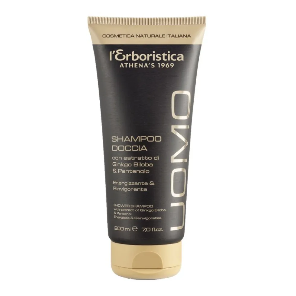 L'Erboristica Uomo - Shampoo Doccia Ginkgo Biloba e Pantenolo, 200ml