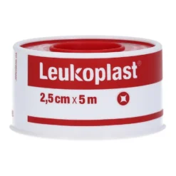 Leukoplast Cerotto chirurgico in rocchetto - Cerotto per il fissaggio di medicazioni, 2,5 cm x 5 m