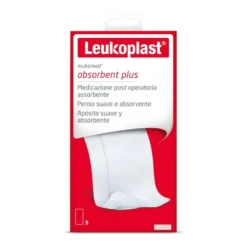 Leukoplast Leukomed Absorbent Plus - Medicazione post operatoria per le ferite, 5 pezzi da 10x25 cm