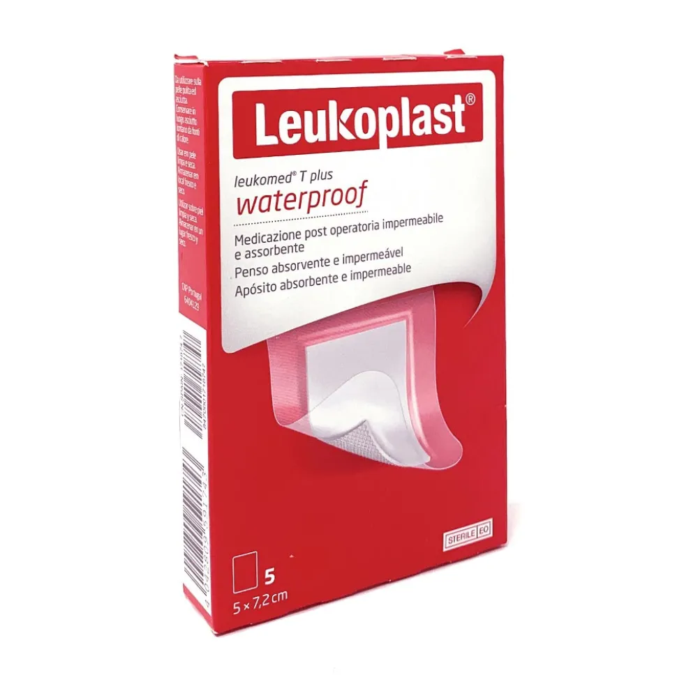 Leukoplast Leukomed T Skin Plus Waterproof Medicazione 5 x 7.2 cm, 5 Pezzi