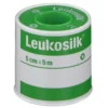 Leukoplast Leukosilk - Cerotto in rocchetto ipoallergenico per il fissaggio, 5 cm x 5 m