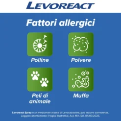 Levoreact Spray Nasale Antistaminico per Allergia Riniti Allergiche e Naso che Cola, 10ml