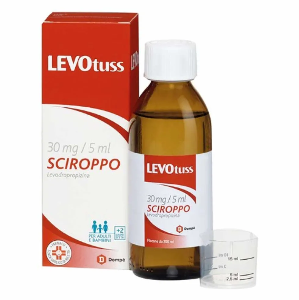 Levotuss Sciroppo 30mg/5ml Levodropropizina Terapia Sintomatica della Tosse, 200ml