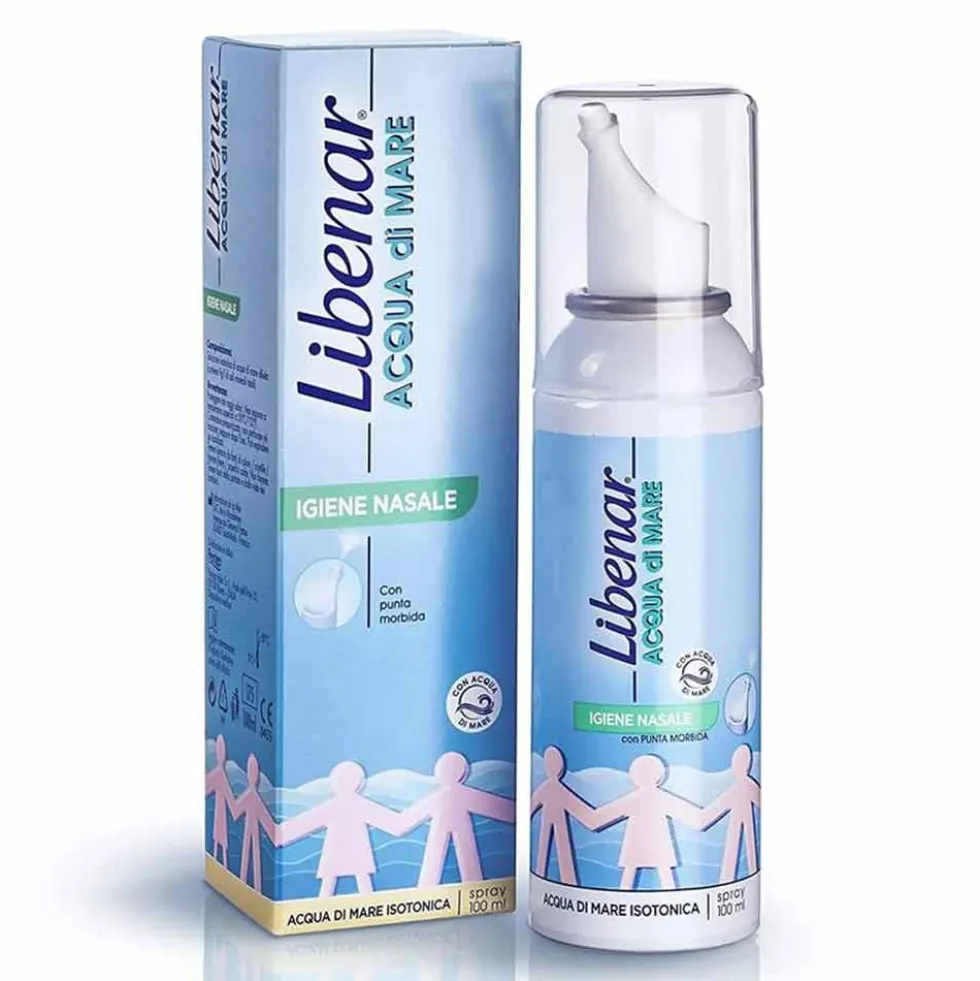 Libenar Acqua di Mare Spray Igiene Nasale Spray Soluzione Isotonica, 100ml