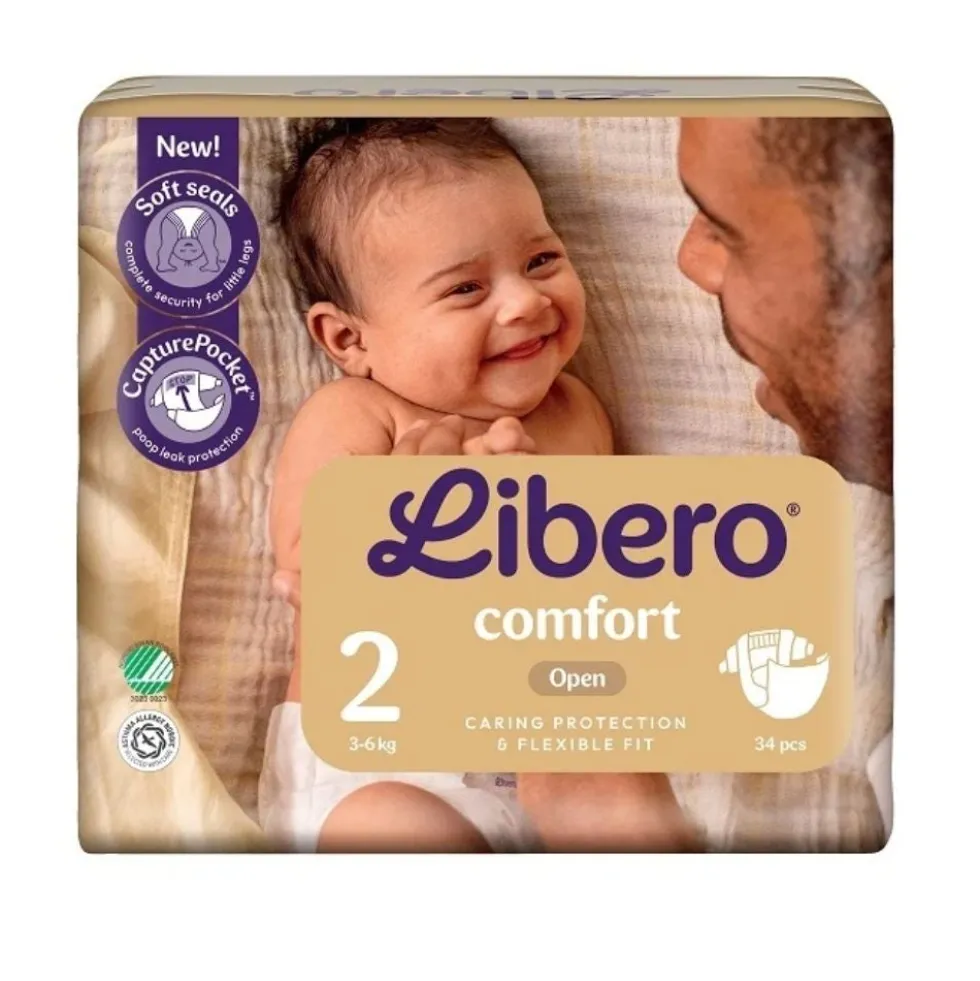 Libero Comfort - Pannolino Per Bambini Taglia 2 3-6 Kg, 34 pannolini