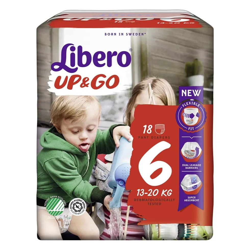 Libero Up & Go Taglia 6 Pannolino Per Bambini Con Peso 13-20kg, 18Pannolini