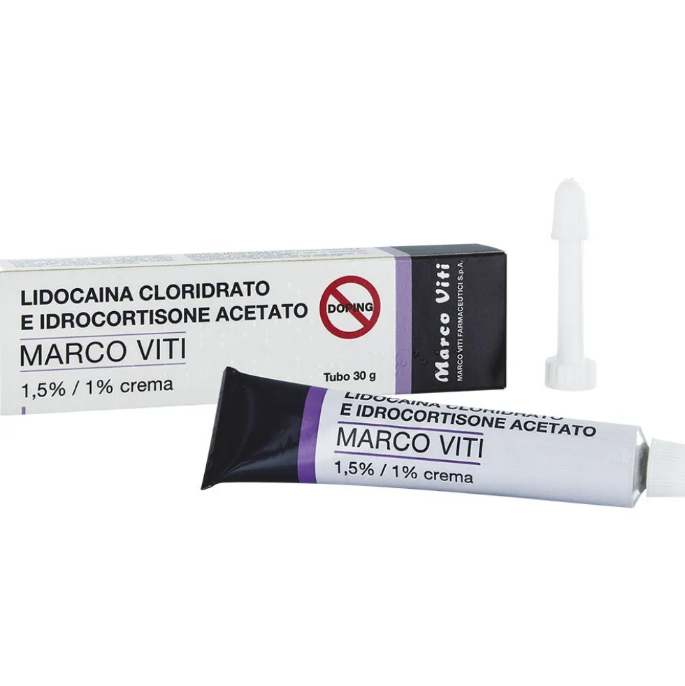 Lidocaina Idrocort Mv Lidocaina Cloridrato e Idrocortisone Acetato 1,5%/1% Crema per Emorroidi, 30g