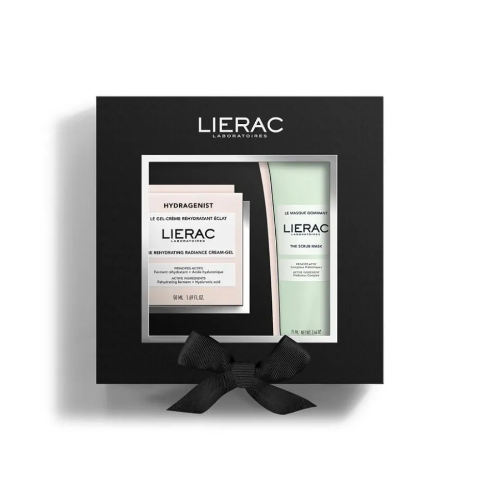 Lierac Hydragenist - Cofanetto viso idratante ed esfoliante, gel-crema 50 ml e maschera 75 ml