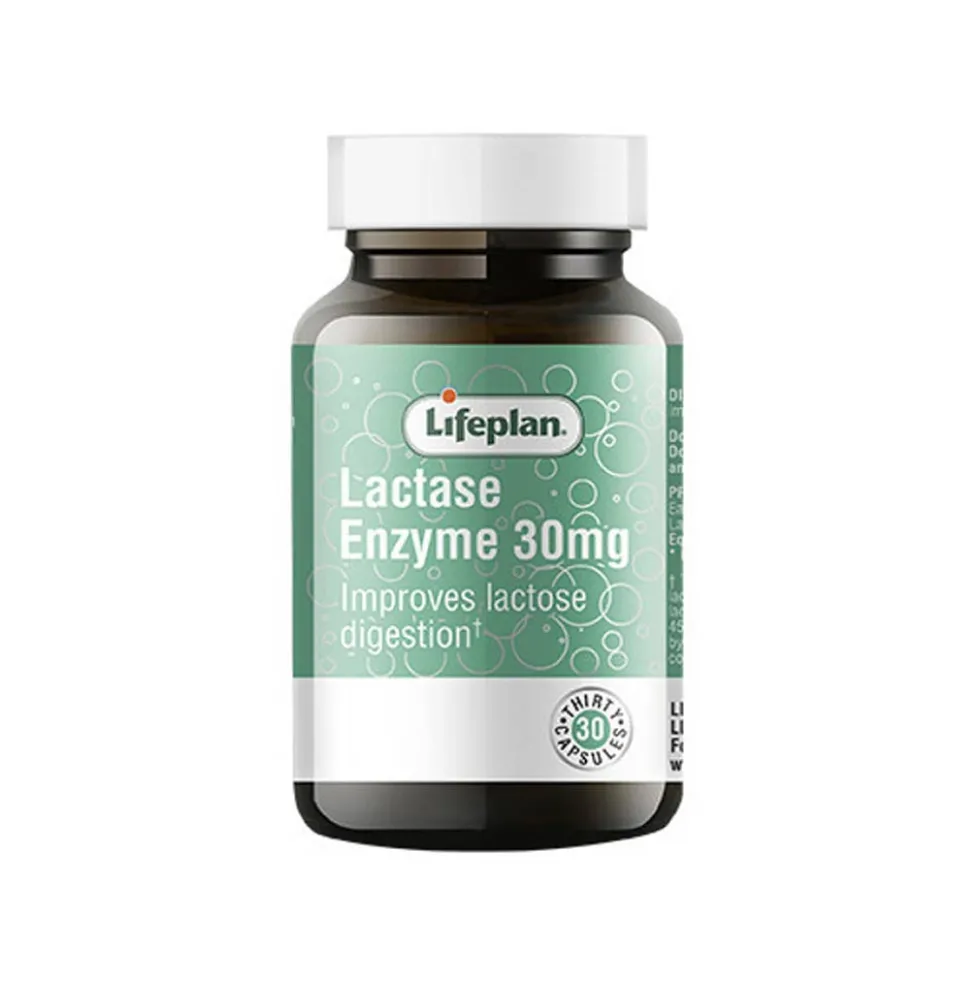 Lifeplan Enzima Lattasi 30 mg - Integratore alimentare per la digestione del lattosio, 30 capsule