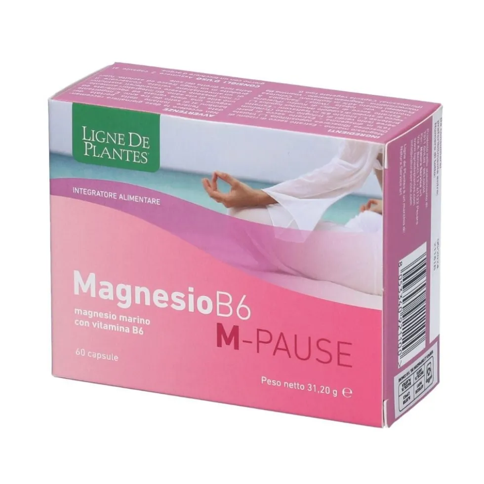 Ligne De Plantes Magnesio B6 M-Pause Integratore Alimentare, 60 capsule