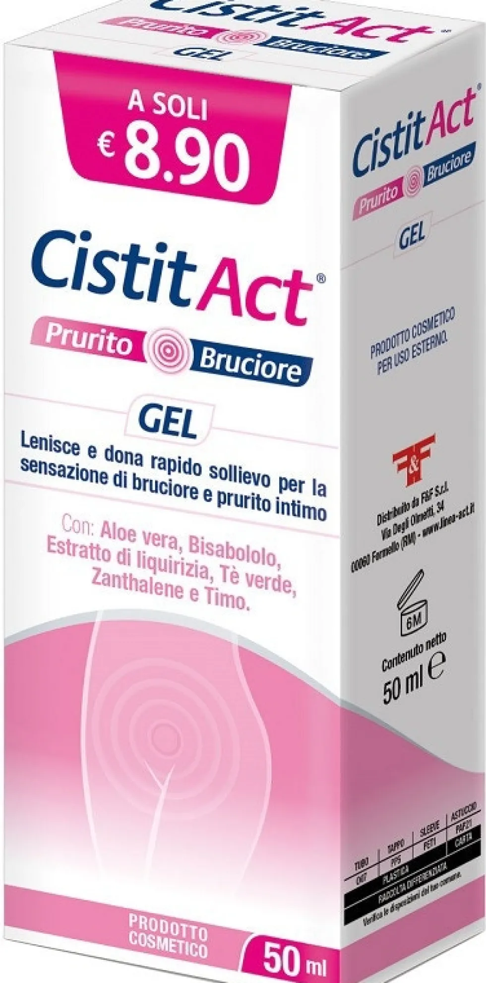 Linea Act CistitAct Gel - Trattamento lenitivo per il prurito e il bruciore intimo, 50 ml