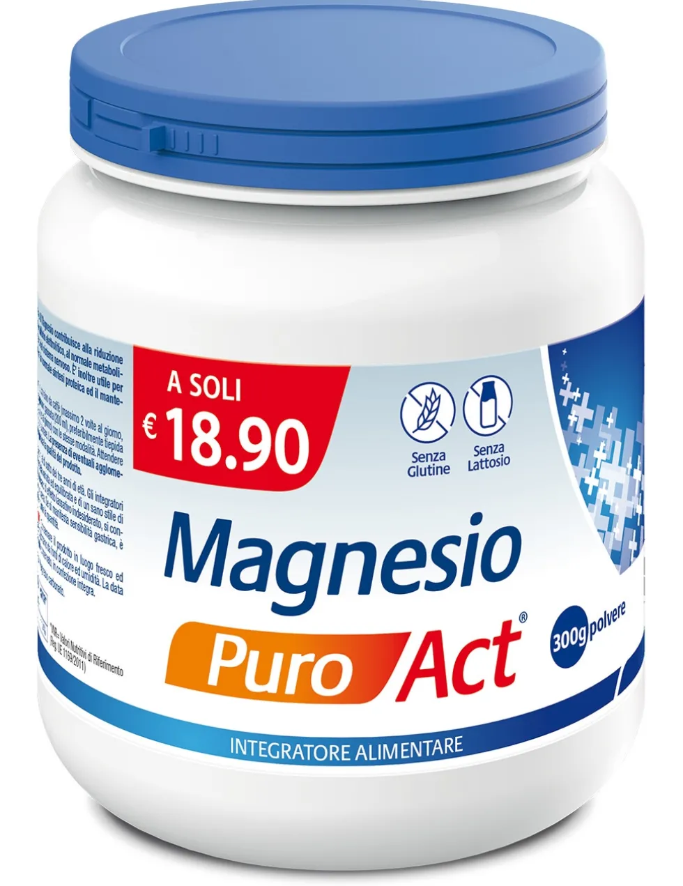 Linea Act Magnesio Puro - Integratore per la stanchezza e l'affaticamento muscolare, 300 g