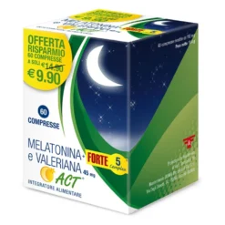 Linea Act Melatonina+Forte 5 Complex e valeriana - Integratore per il sonno, 60 compresse