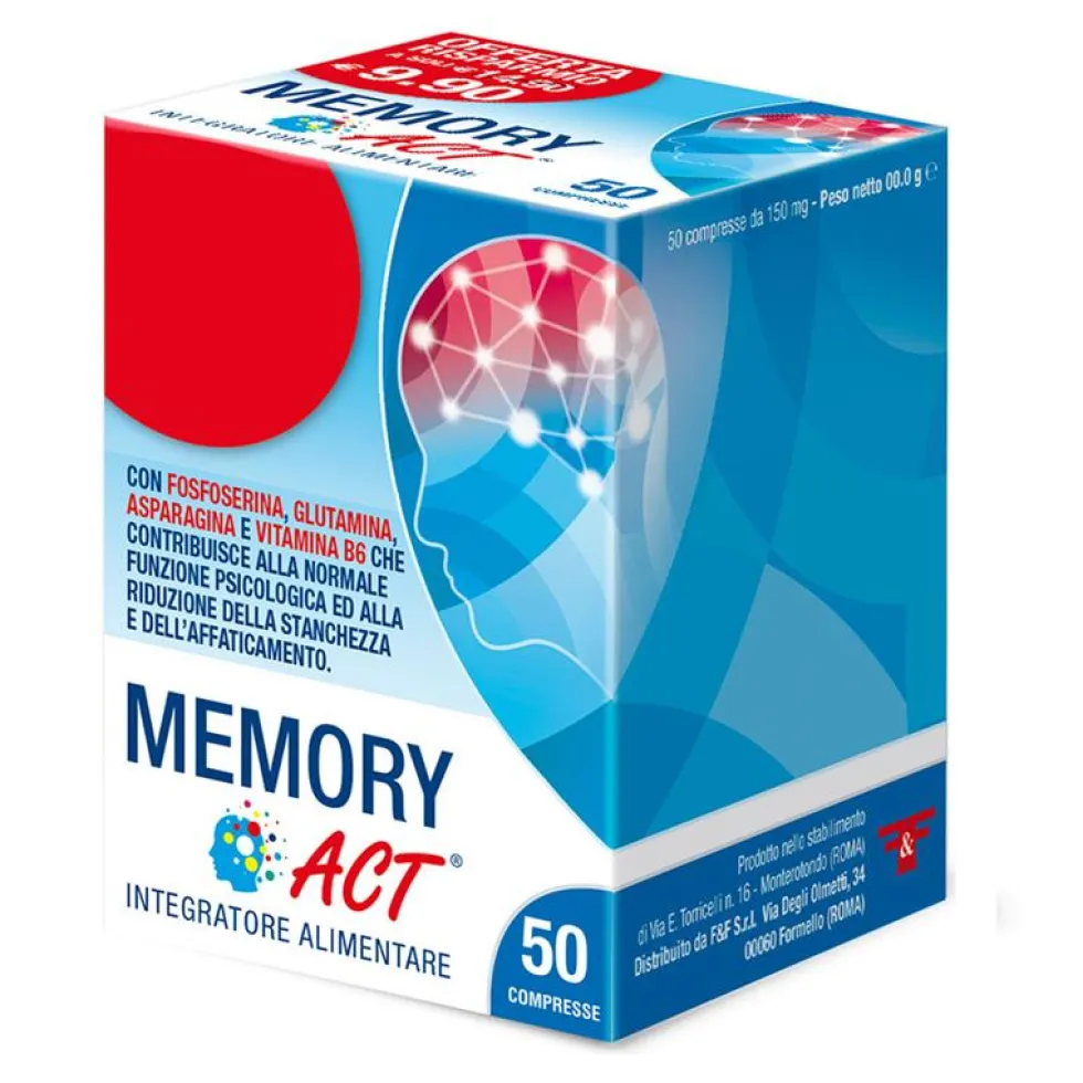 Linea Act Memory Act - Integratore alimentare per la memoria e la concentrazione, 50 compresse