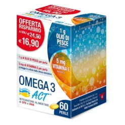 Linea Act Omega 3 Act 1g - Integratore alimentare per la funzione cardiaca, 60 perle