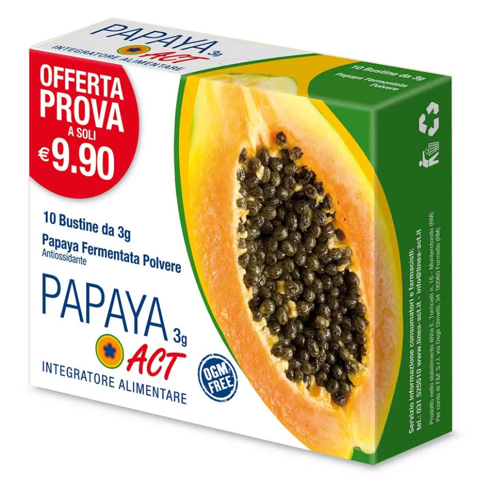 Linea Act Papaya Act Fermentata Integratore Alimentare, 10 Bustine