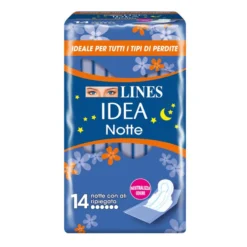 Lines Idea - Notte Assorbente Extralungo con Ali ripiegate, 14 assorbenti