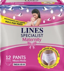 Lines Specialist - Pants Maternity Mutandina Assorbente Taglia M, 12 mutandine
