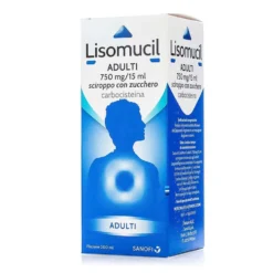 Lisomucil Tosse Muc Mucolitico Sciroppo Adulti con Zucchero 750mg/15ml Carbocisteina, 200ml