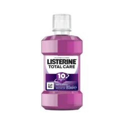 Listerine Collutorio Total Care Collutorio da Viaggio per una Protezione Completa Gusto Menta Pura con Fluoro Denti Forti e Gengive Sane, 80ml
