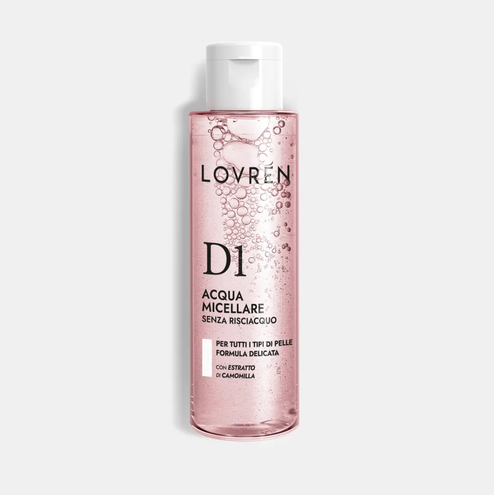 Lovren D1 Acqua micellare Detergente e struccante lenitivo per il viso e la pelle sensibile, 100 ml