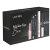 Lovrén Beauty Box Make Up - Cofanetto regalo per il trucco di occhi e labbra, 4 pezzi