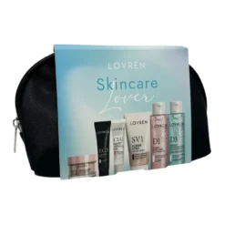 Lovrén Cofanetto Regalo con Pochette SkinCare Lover + Crema Viso 30ml + Acqua Micellare 100ml + Tonico 100ml + Contorno Occhi 15ml+ Collagene Vegetale 15ml + Scrub Viso 50ml