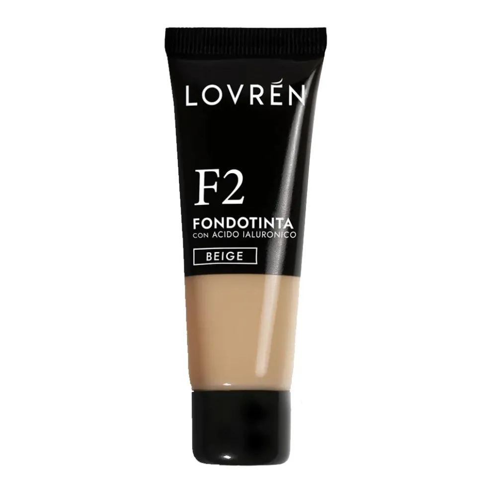 Lovrén Make Up - F2 Fondotinta con Acido Ialuronico Beige, 25ml