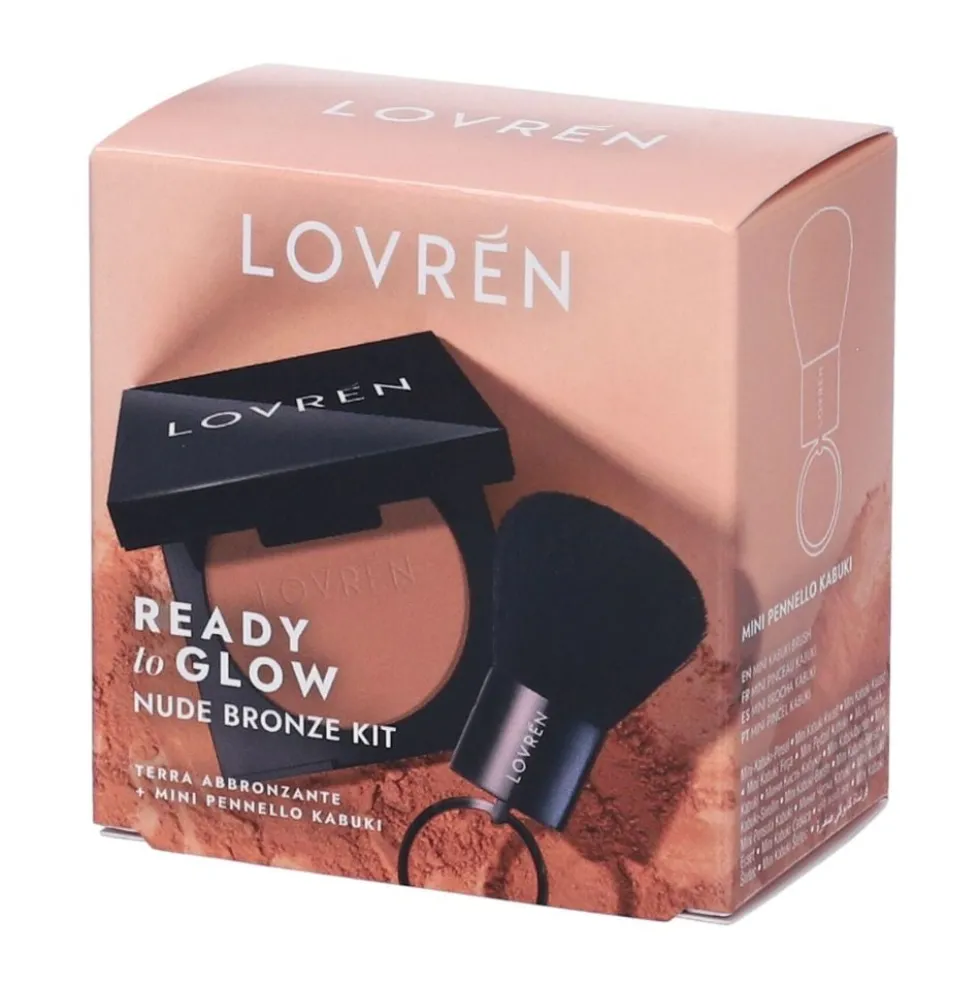 Lovrén Ready to Glow - Cofanetto terra abbronzante illuminante, 10,3 g e mini pennello