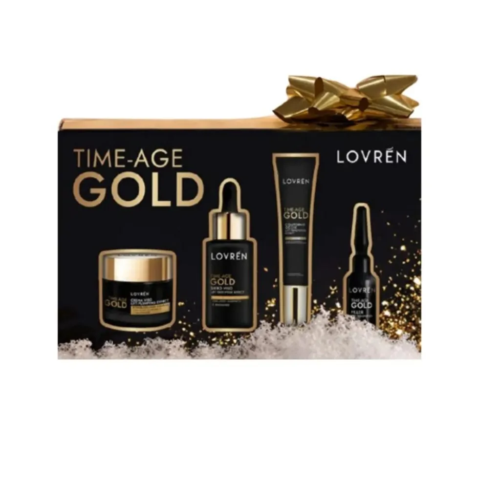 Lovrén Time-Age Gold - Cofanetto Lift Plumping Effect Crema Viso 30ml + Siero Viso 30ml + Filler 5ml + Contorno Occhi 15ml