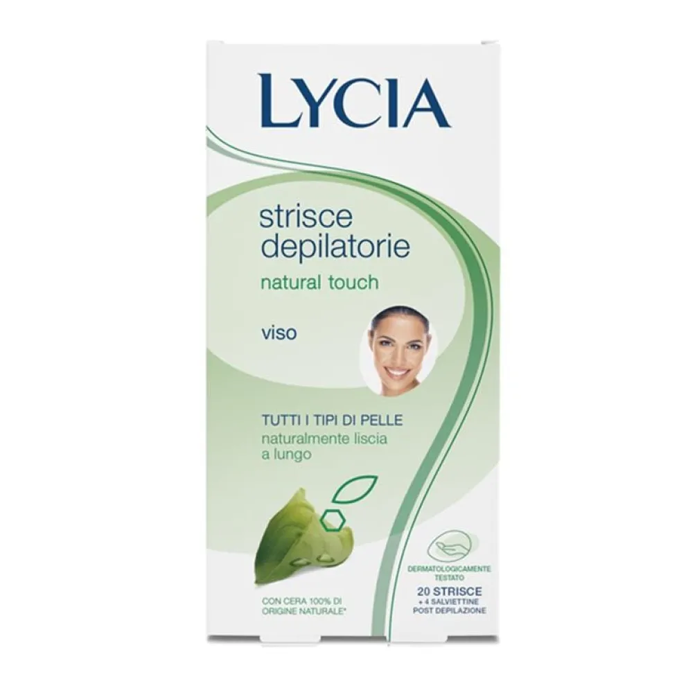 Lycia Natural Touch - Strisce Depilatorie Viso, 20 Strisce