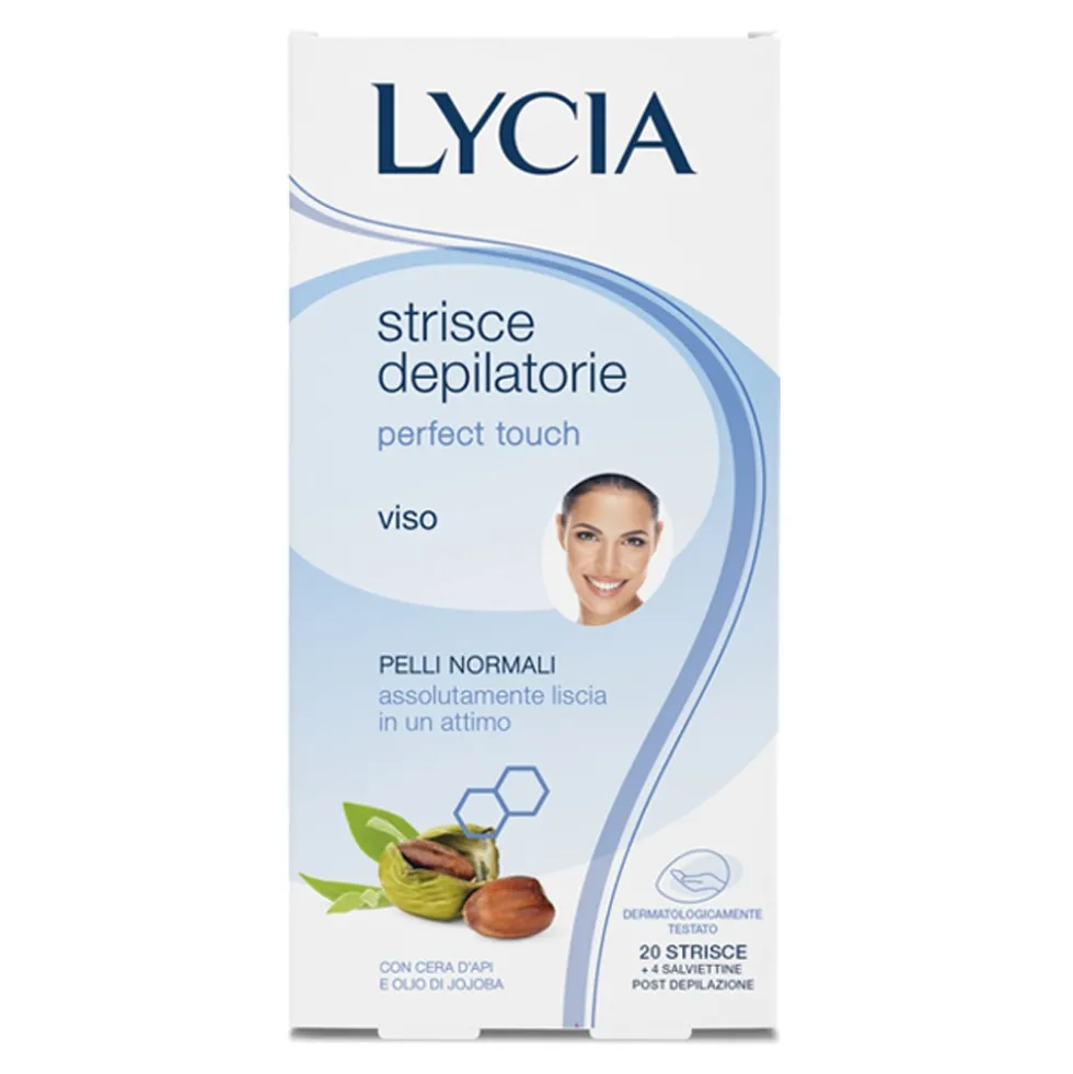 Lycia Perfect Touch - Strisce Depilatorie Viso, 20 Strisce