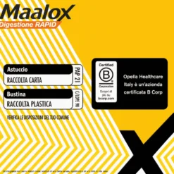 Maalox Digestione Rapid - Integratore per la digestione e l'acidità gastrica, 20 bustine da 2 g