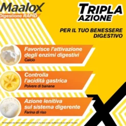 Maalox Digestione Rapid - Integratore per la digestione e l'acidità gastrica, 20 bustine da 2 g
