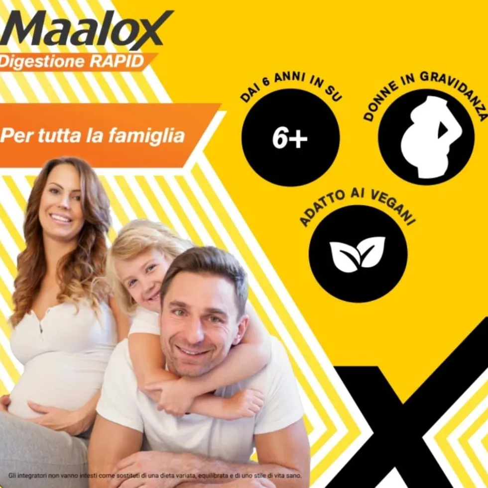 Maalox Digestione Rapid - Integratore per la digestione e l'acidità gastrica, 20 bustine da 2 g