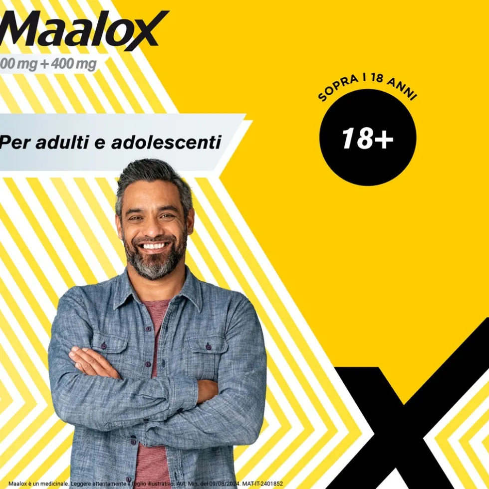 Maalox 400mg + 400mg Compresse Masticabili, 40 Compresse
